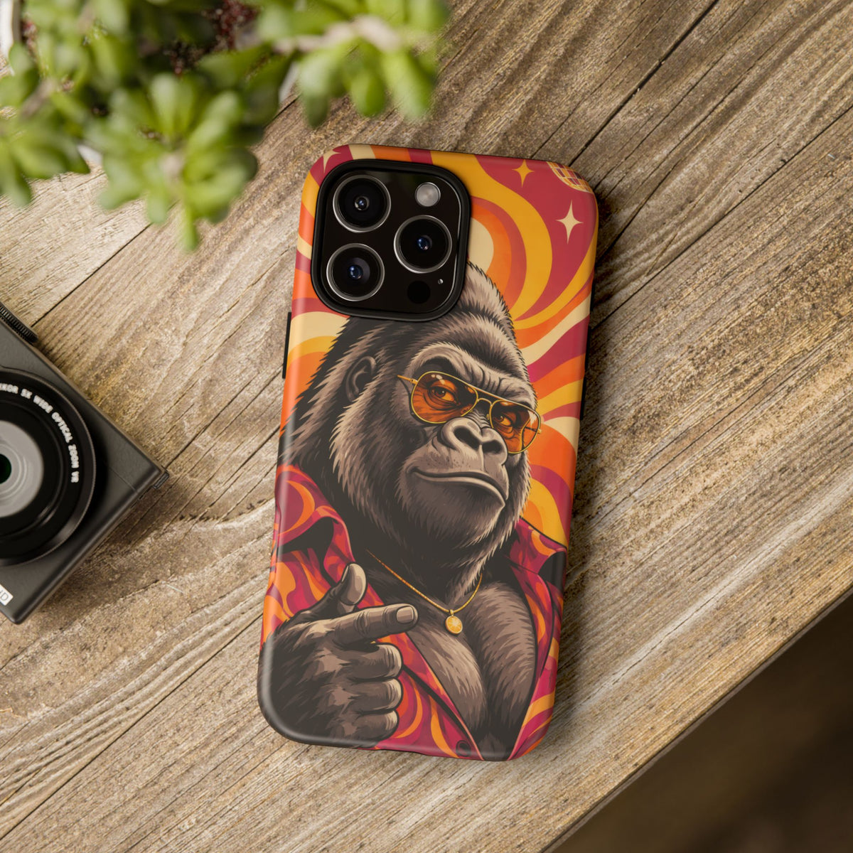 Velvet Groove iPhone Tough Case | Retro Disco Gorilla Art