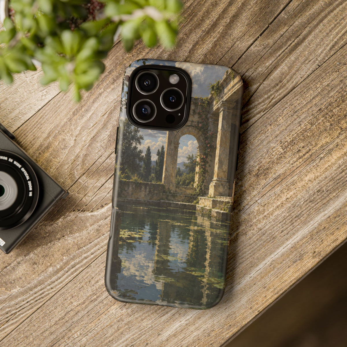 The Flooded Court iPhone Tough Case | Ancient Garden Landscape