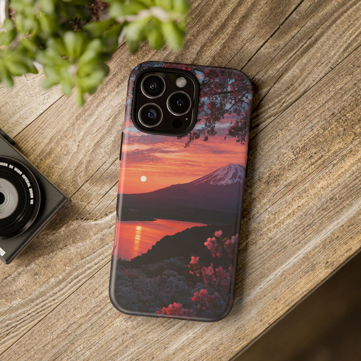 Fuji Moonlit Sakura iPhone Tough Phone Case