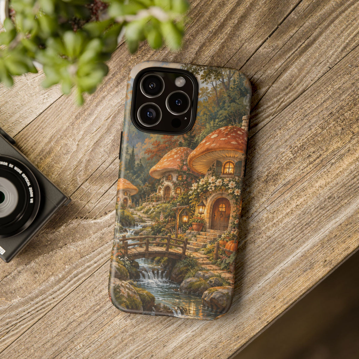 Honeycap Village iPhone Tough Case | Mushroom Village