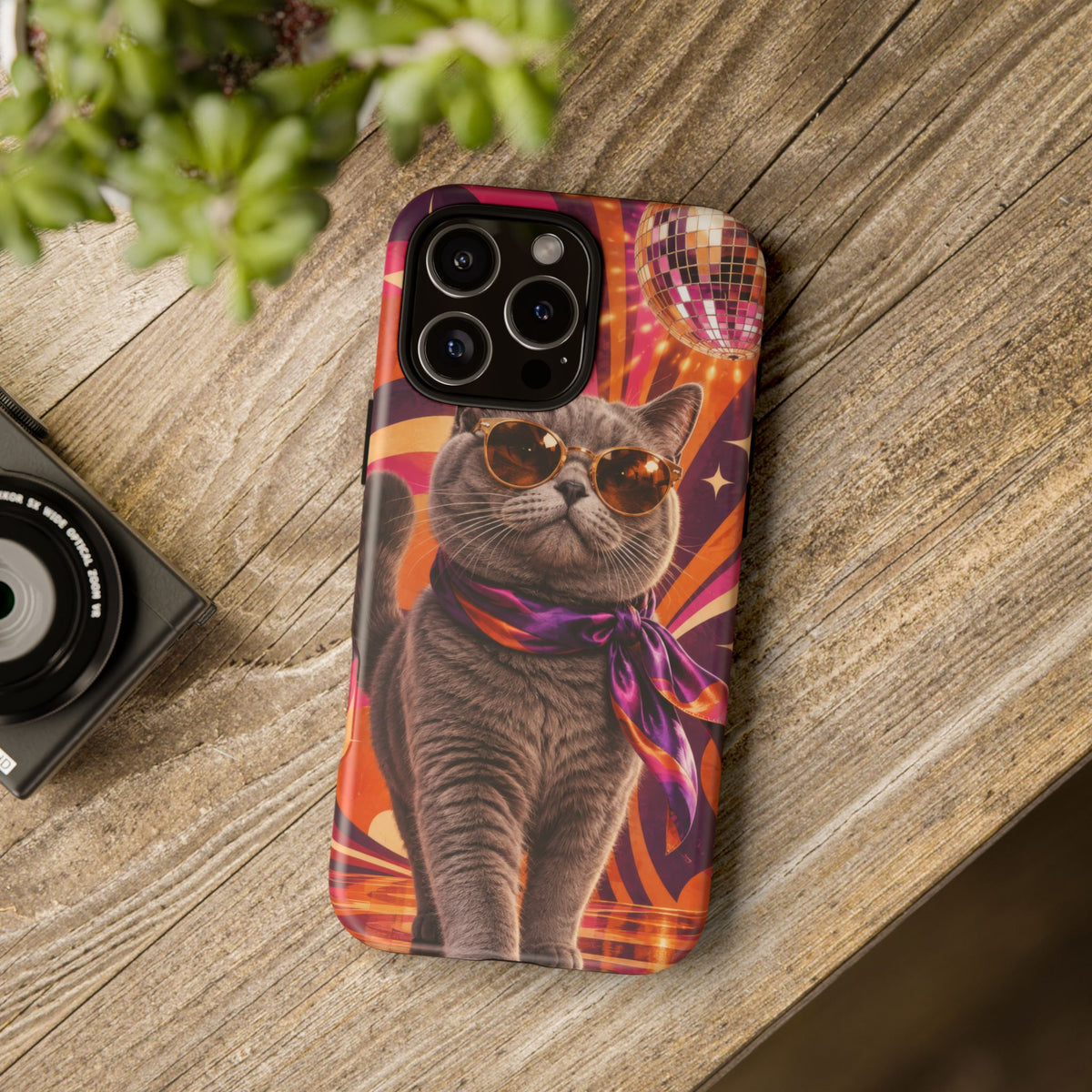 Disco Whiskers iPhone Tough Case | disco cat