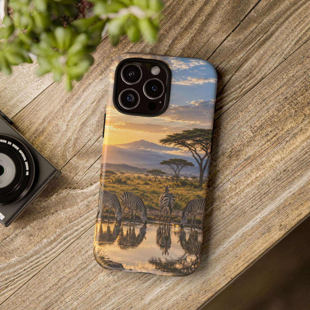 Zebra Water Mirror iPhone Tough Case | zebra safari
