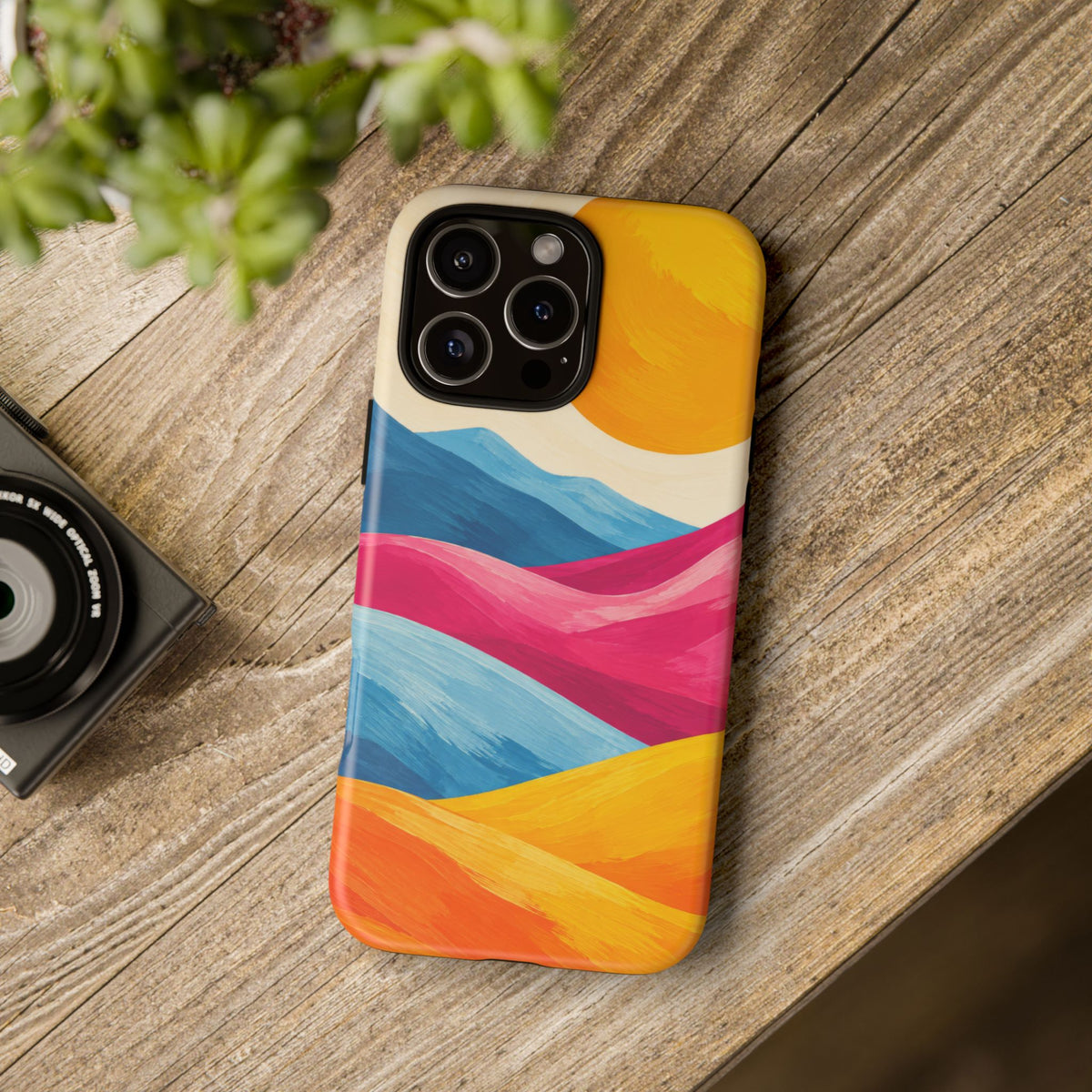 Golden Drift iPhone Tough Case | colorful hills