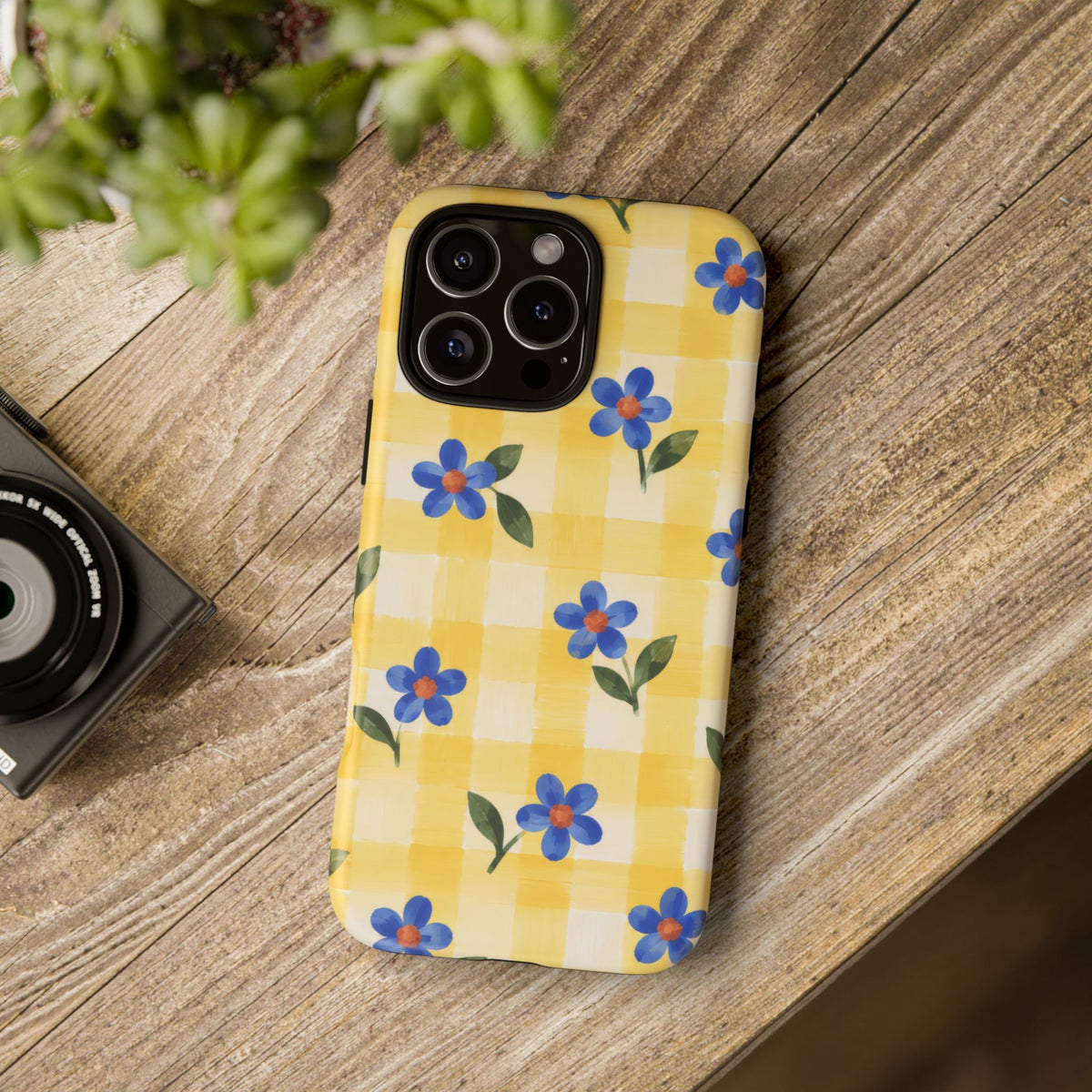 Buttercup Picnic iPhone Tough Case | yellow gingham