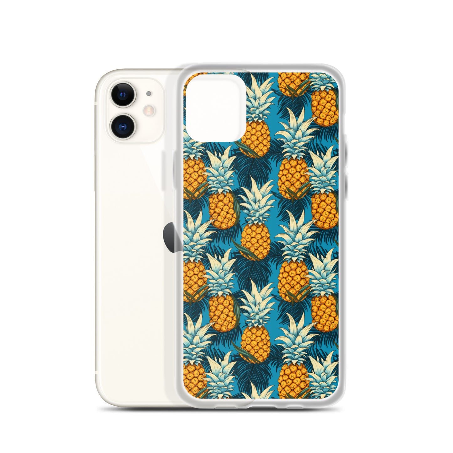 iPhone Case - Pineapple Pattern on Blue