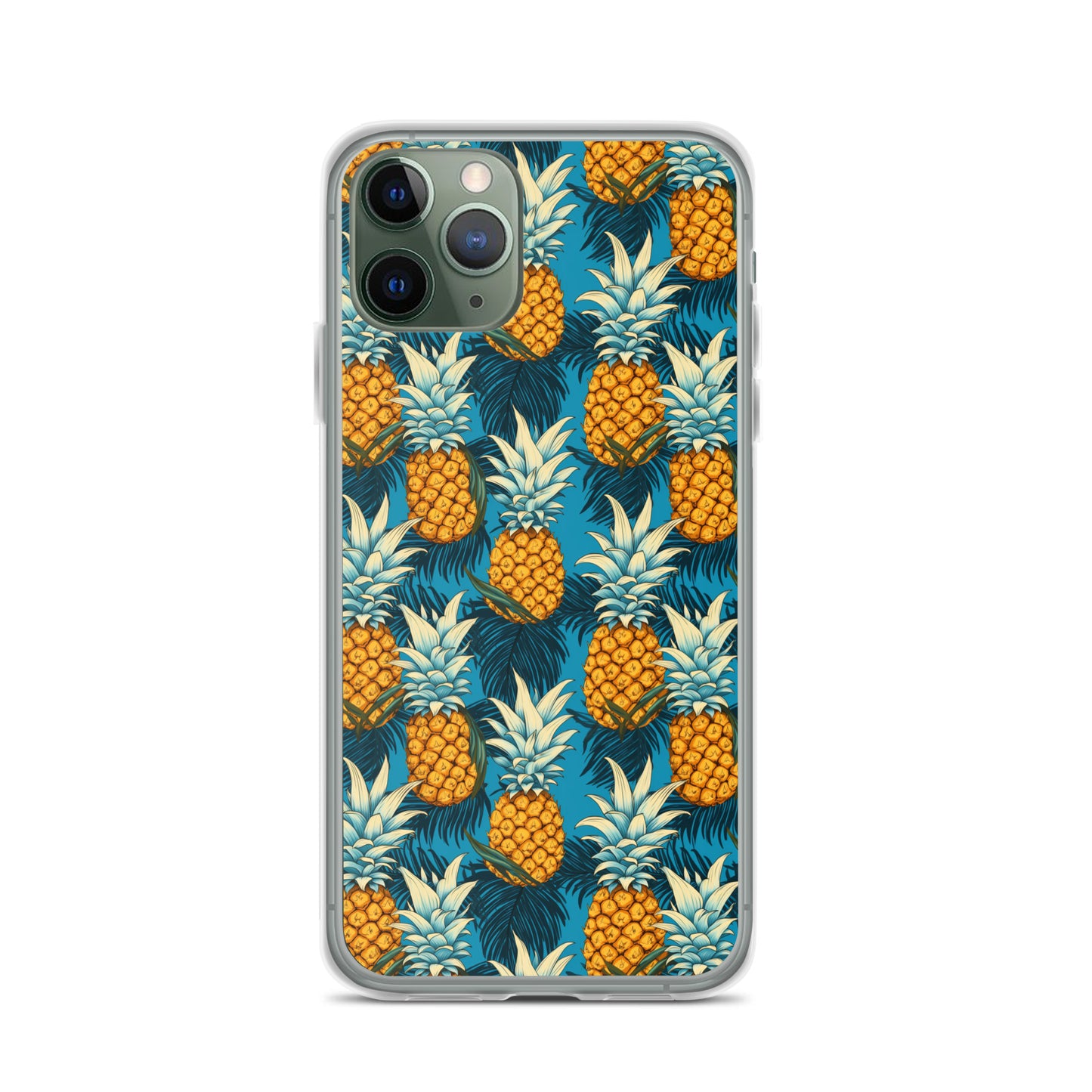 iPhone Case - Pineapple Pattern on Blue