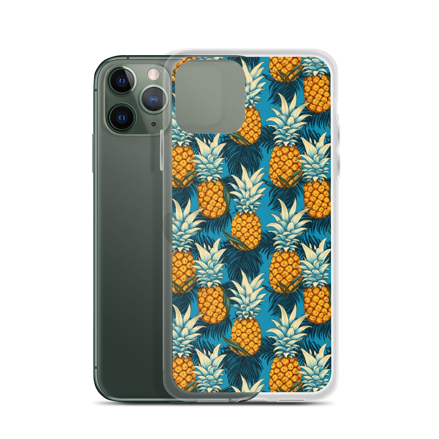 iPhone Case - Pineapple Pattern on Blue