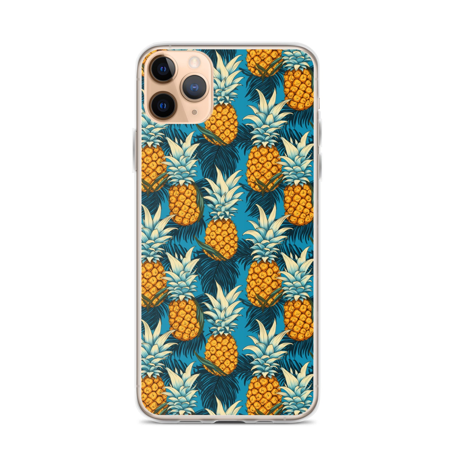 iPhone Case - Pineapple Pattern on Blue