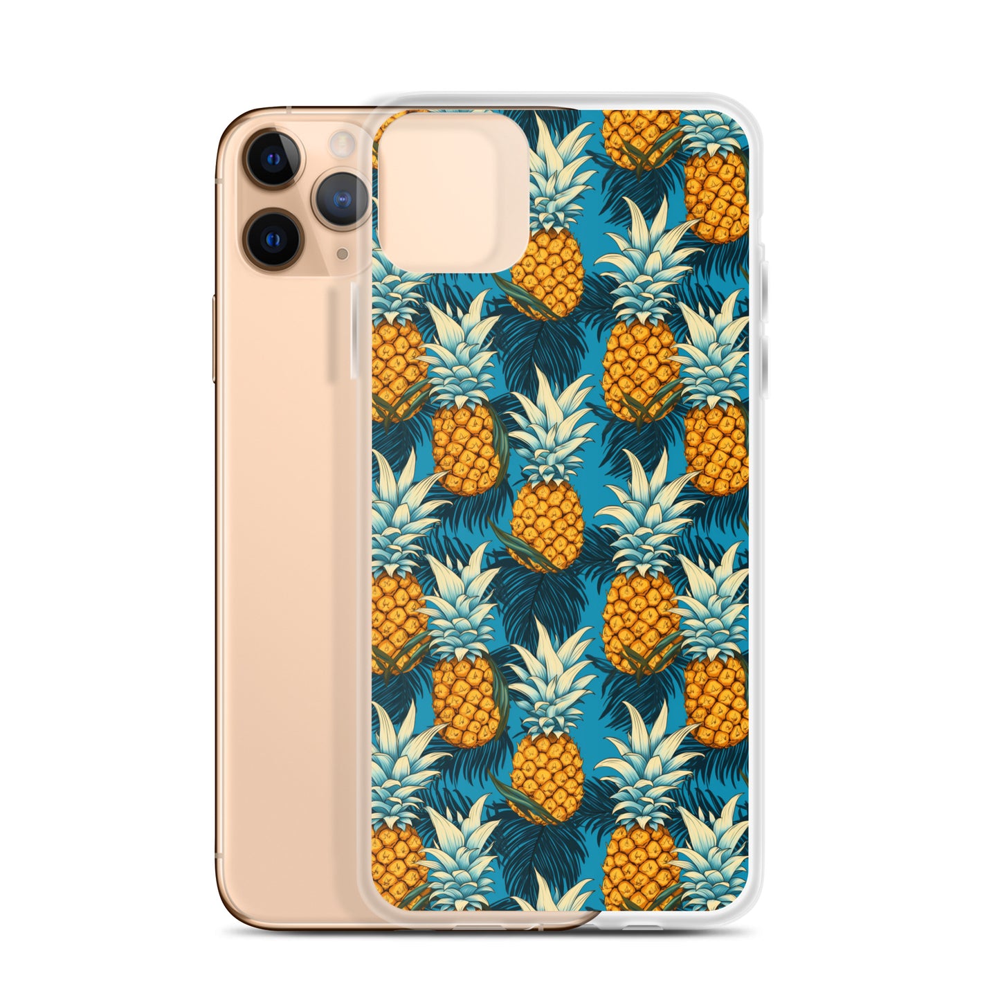 iPhone Case - Pineapple Pattern on Blue