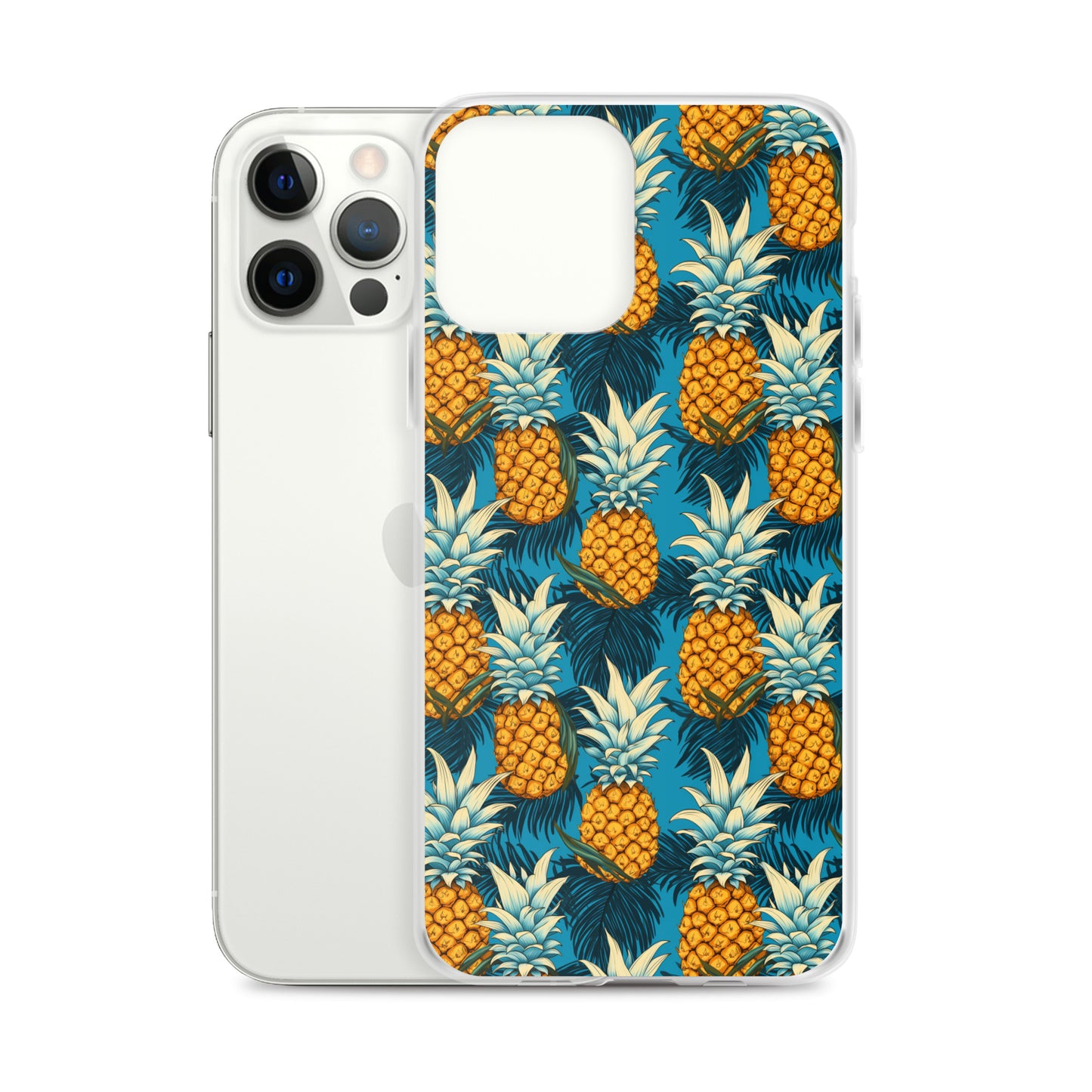 iPhone Case - Pineapple Pattern on Blue