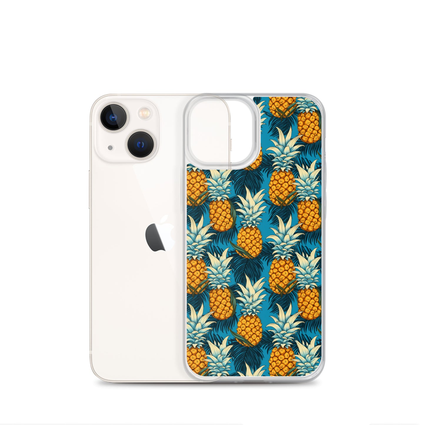 iPhone Case - Pineapple Pattern on Blue