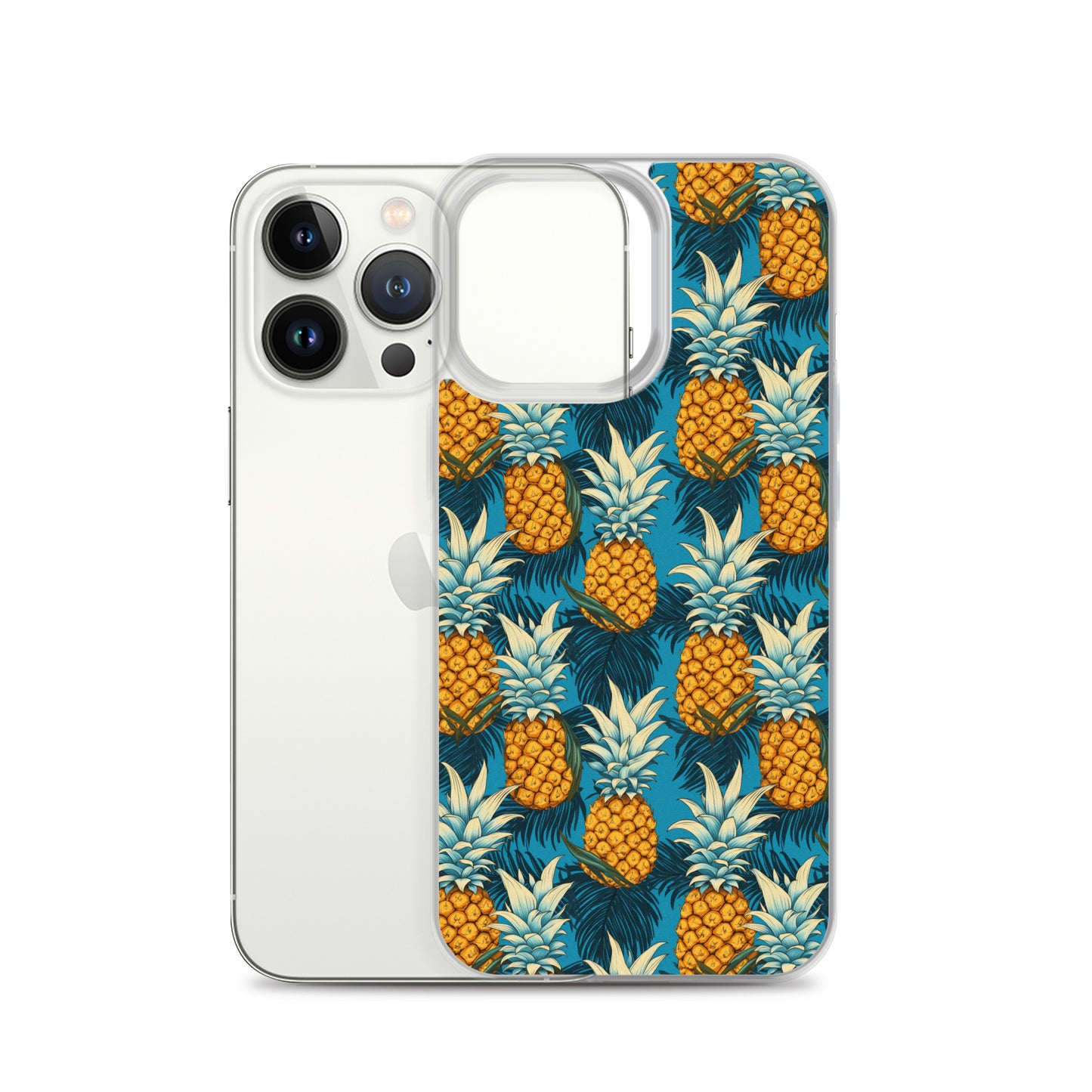 iPhone Case - Pineapple Pattern on Blue