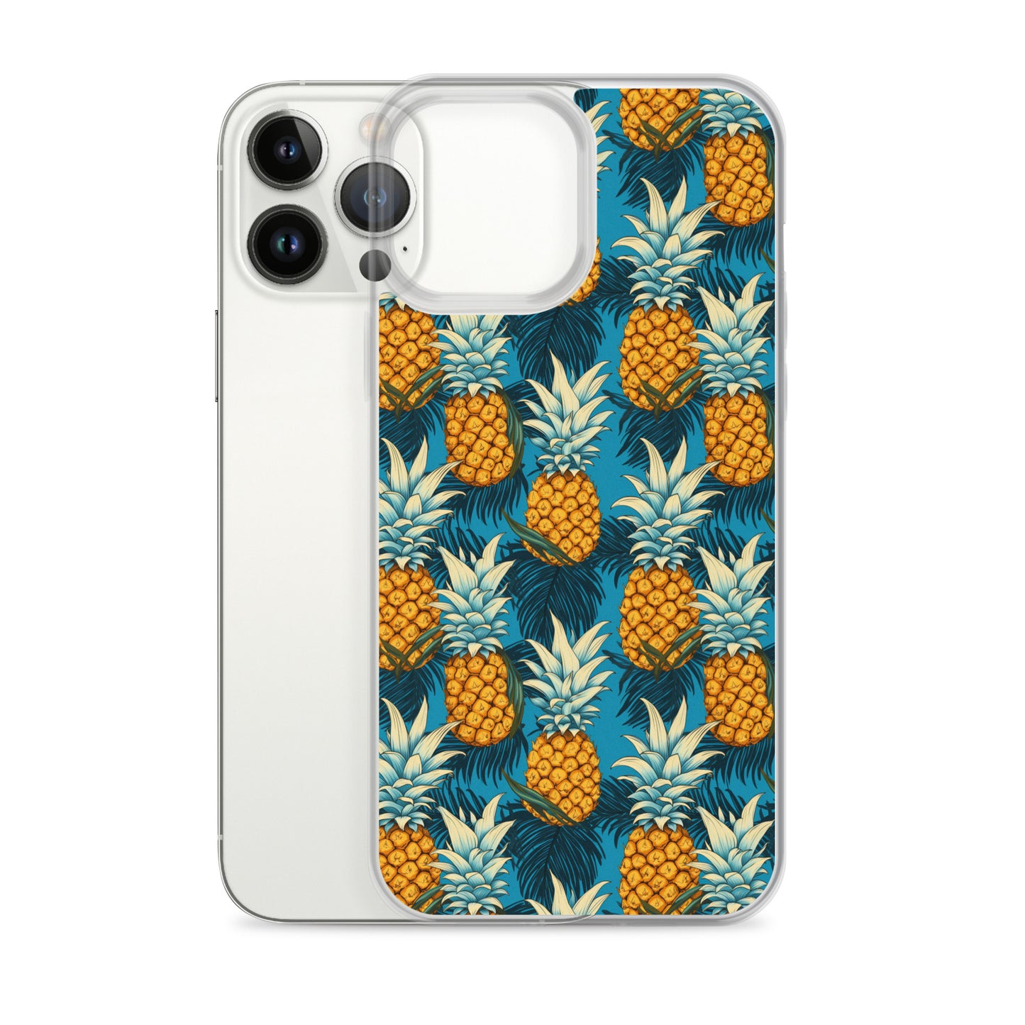 iPhone Case - Pineapple Pattern on Blue