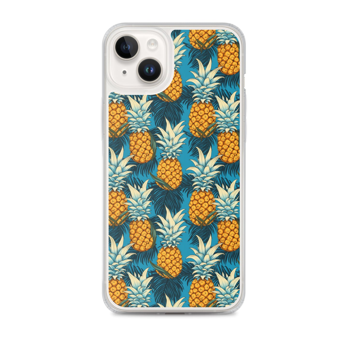 iPhone Case - Pineapple Pattern on Blue