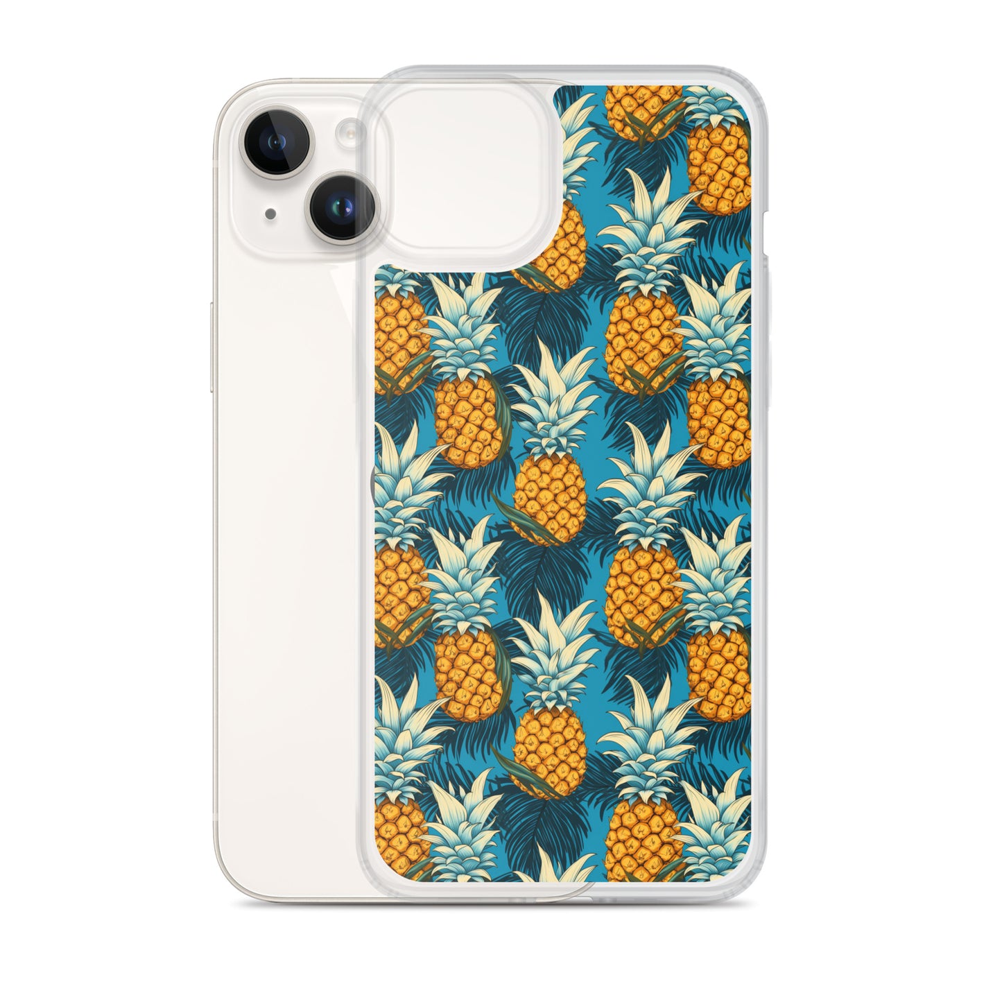 iPhone Case - Pineapple Pattern on Blue