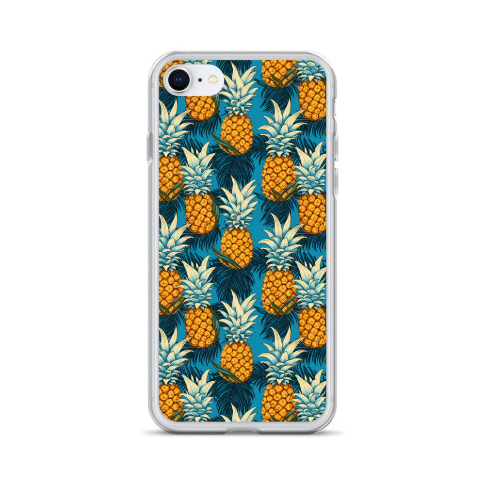 iPhone Case - Pineapple Pattern on Blue