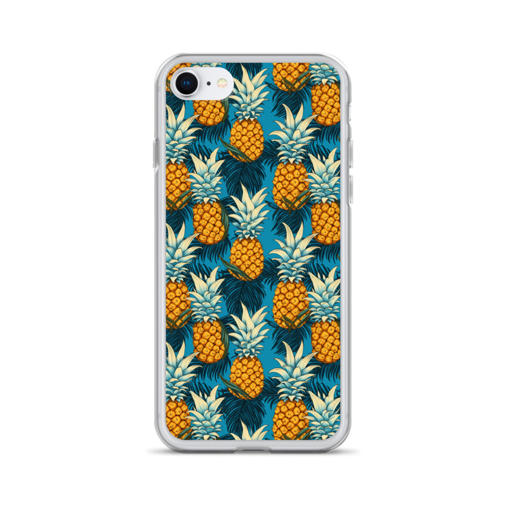 iPhone Case - Pineapple Pattern on Blue