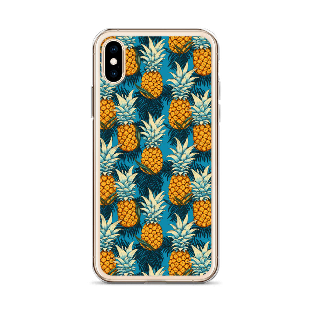 iPhone Case - Pineapple Pattern on Blue