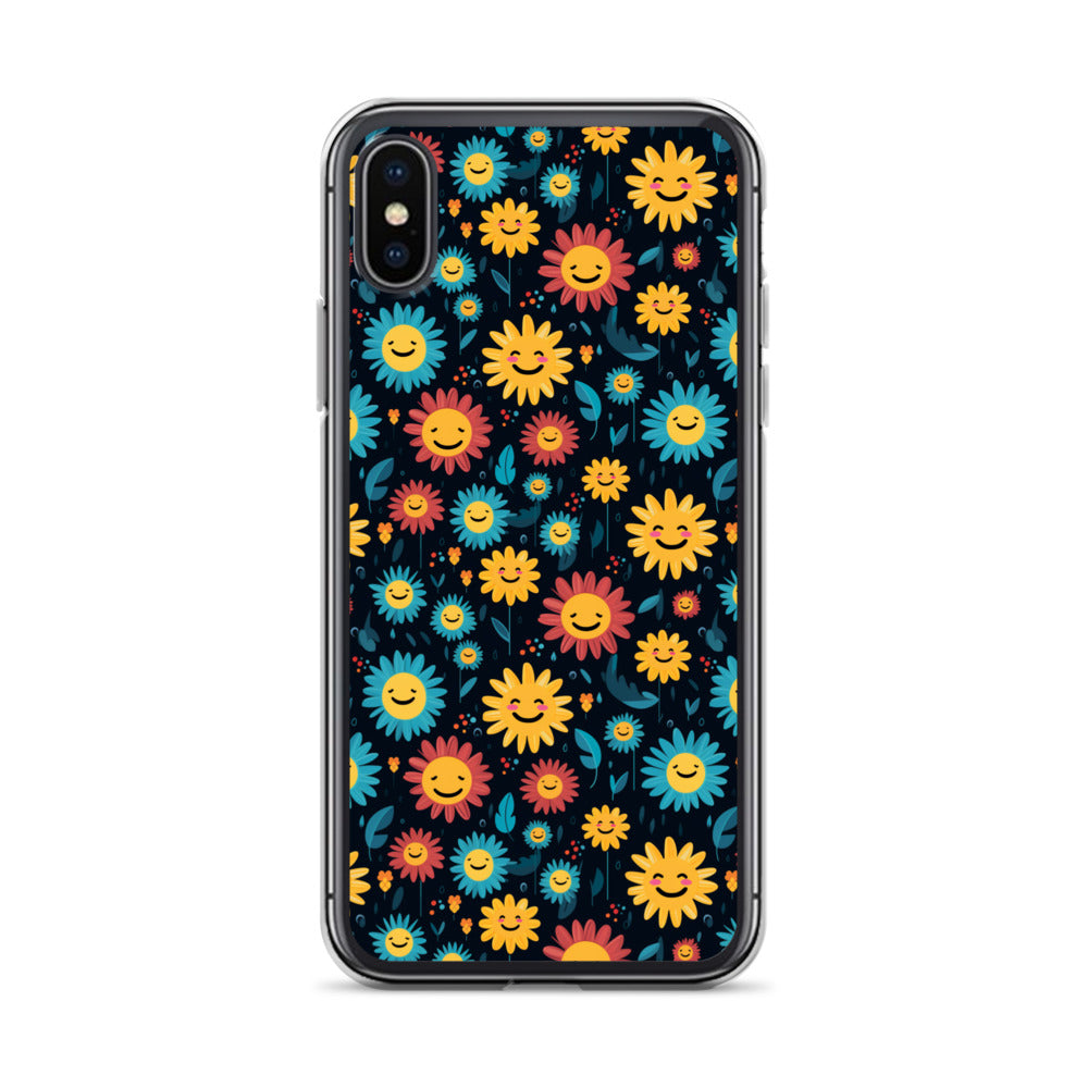 iPhone Case - Happy Smiley Flowers