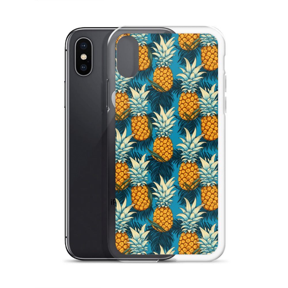 iPhone Case - Pineapple Pattern on Blue
