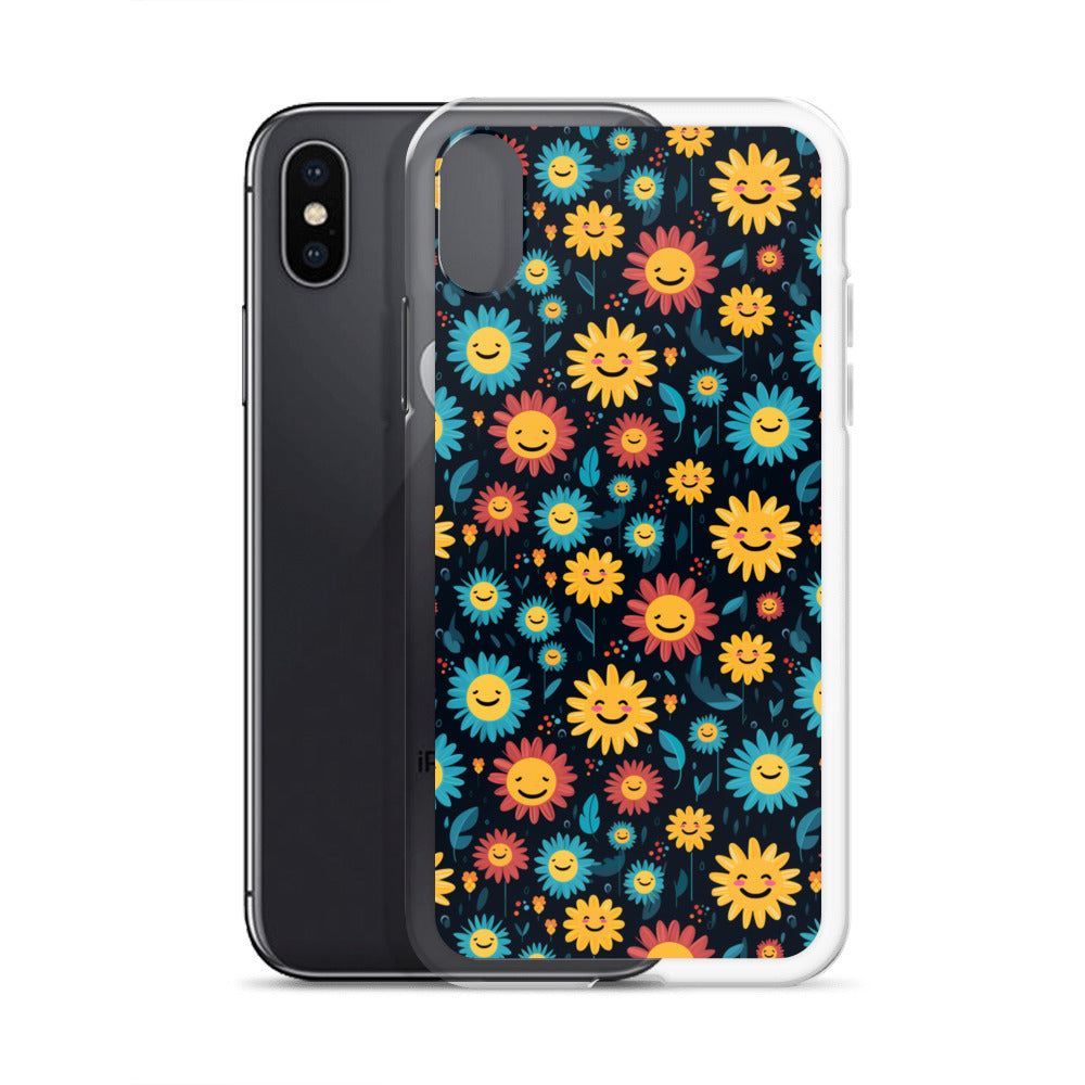 iPhone Case - Happy Smiley Flowers