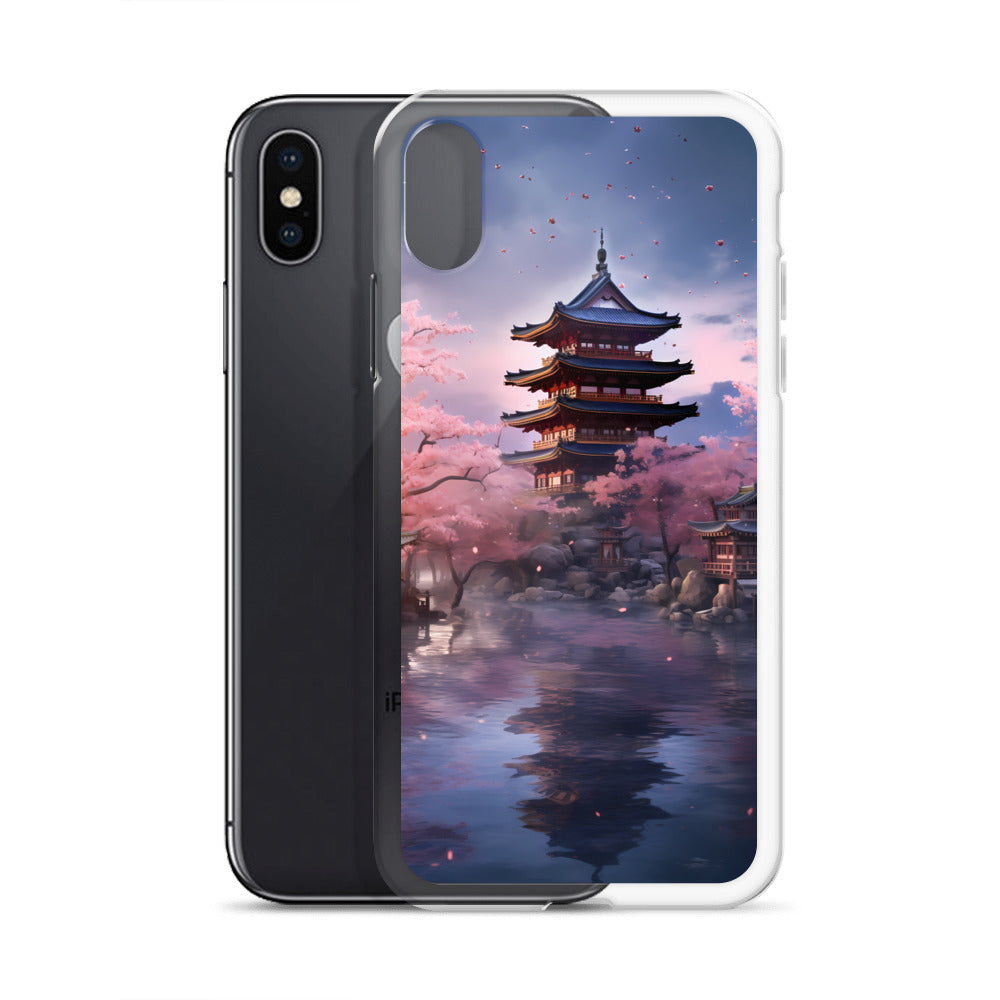 iPhone Case - Ancient Kyoto with Cherry Blossoms