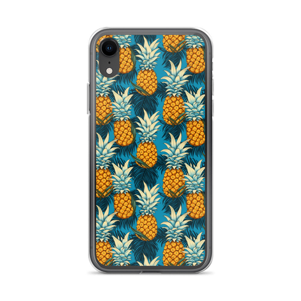 iPhone Case - Pineapple Pattern on Blue