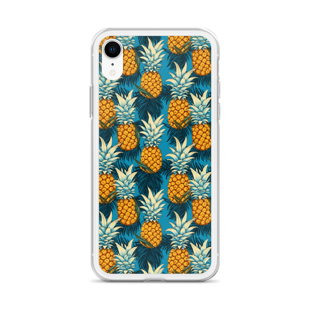 iPhone Case - Pineapple Pattern on Blue
