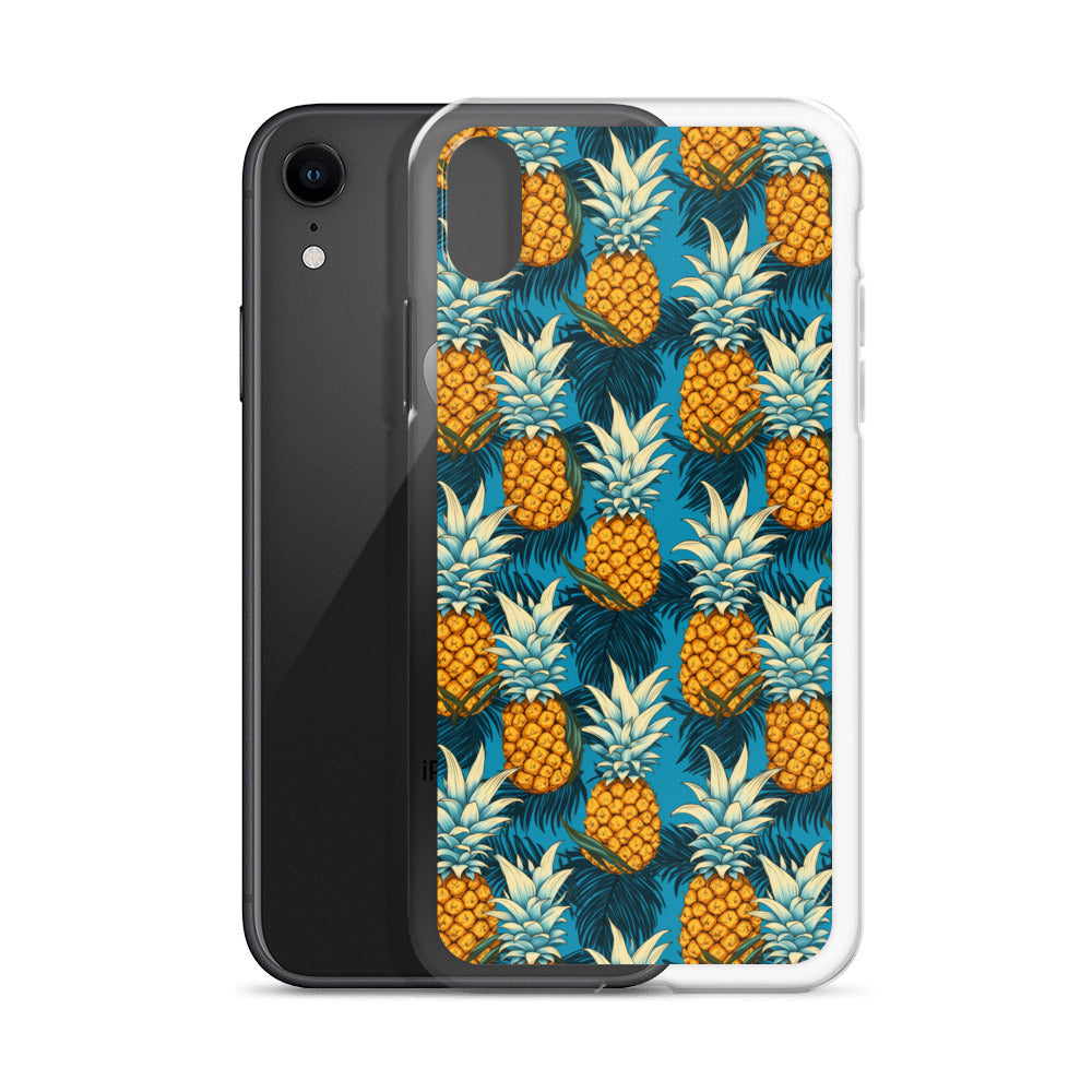 iPhone Case - Pineapple Pattern on Blue
