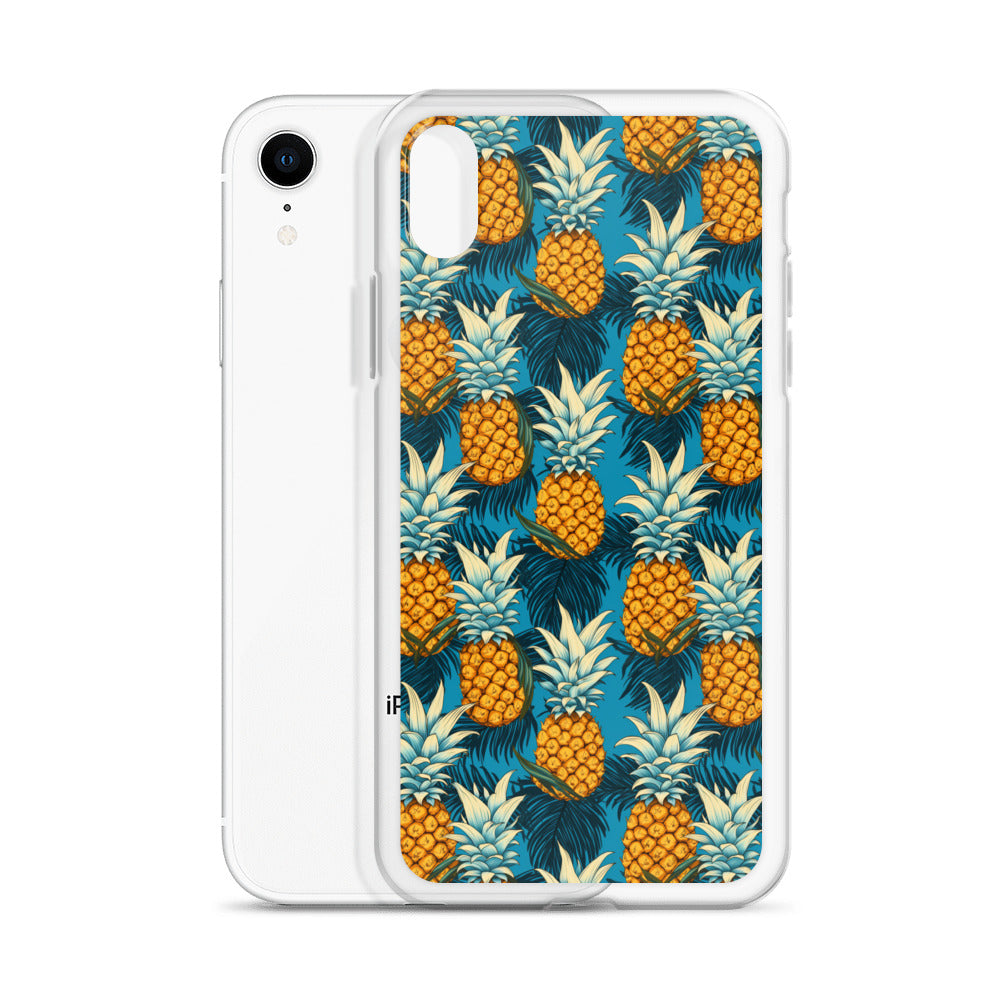 iPhone Case - Pineapple Pattern on Blue