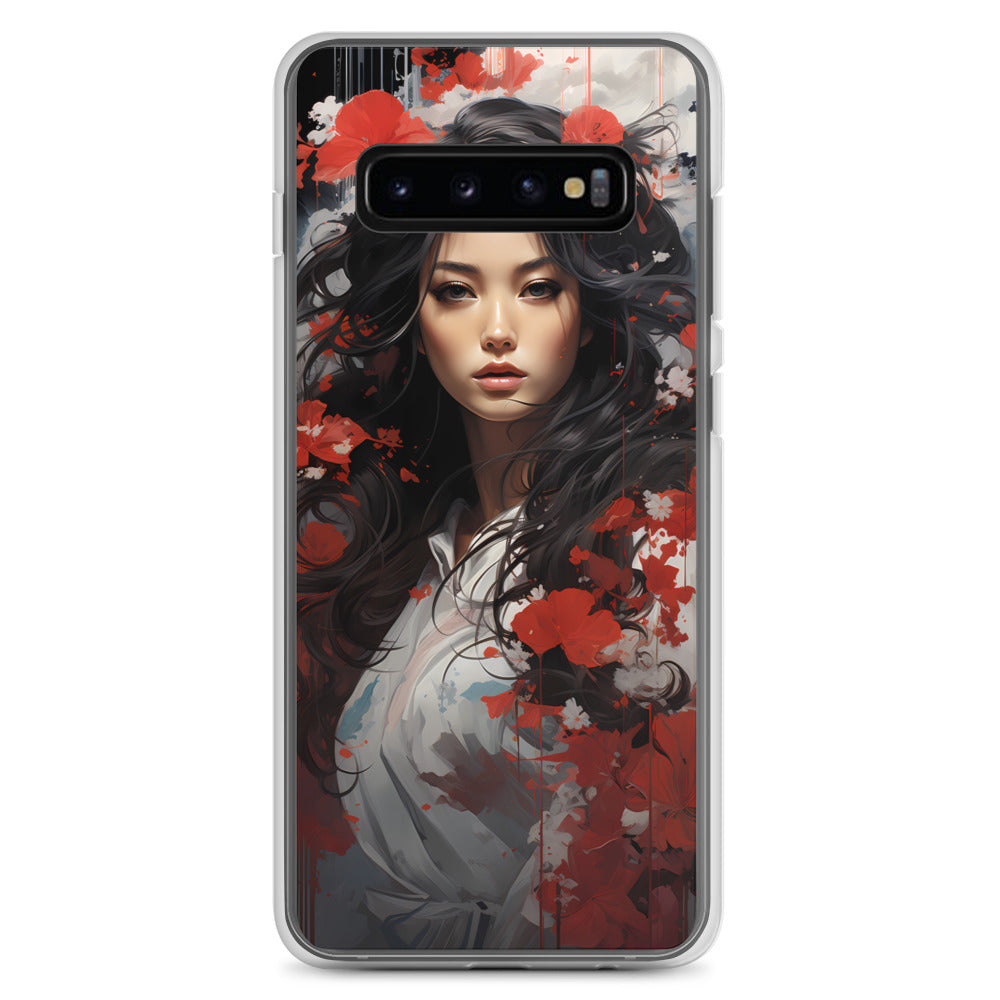 Samsung Case: Japanese Woman with Red Flowers