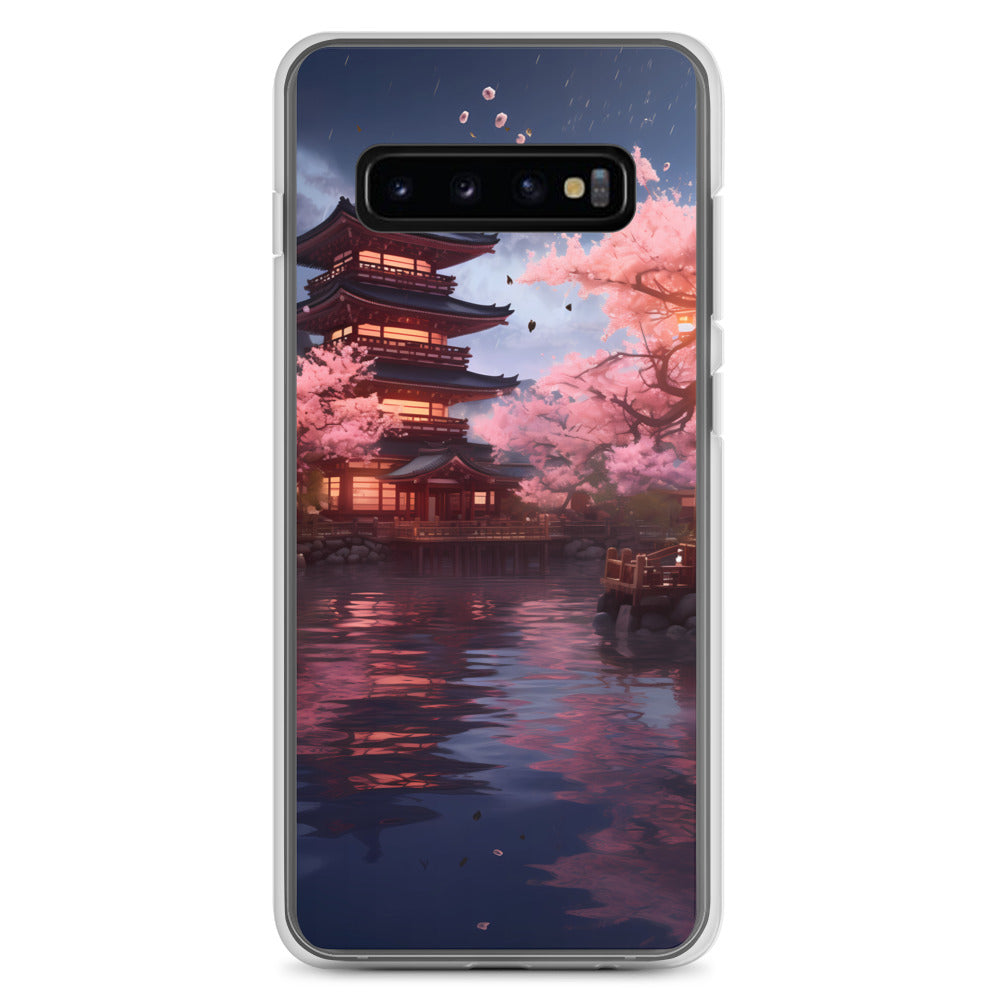 Samsung Case - Ancient Kyoto with Flying Cherry Blossoms