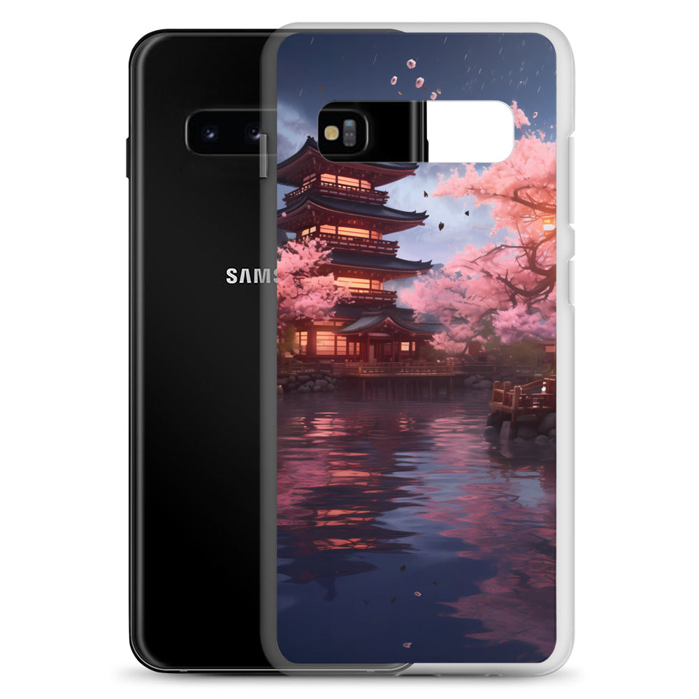 Samsung Case - Ancient Kyoto with Flying Cherry Blossoms