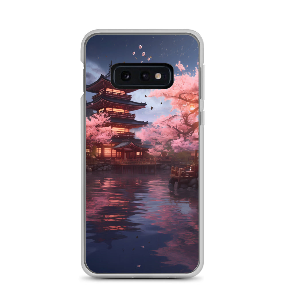 Samsung Case - Ancient Kyoto with Flying Cherry Blossoms