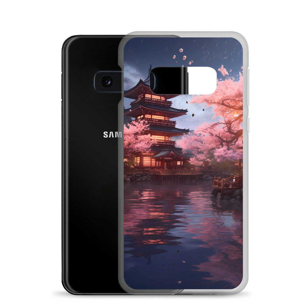 Samsung Case - Ancient Kyoto with Flying Cherry Blossoms