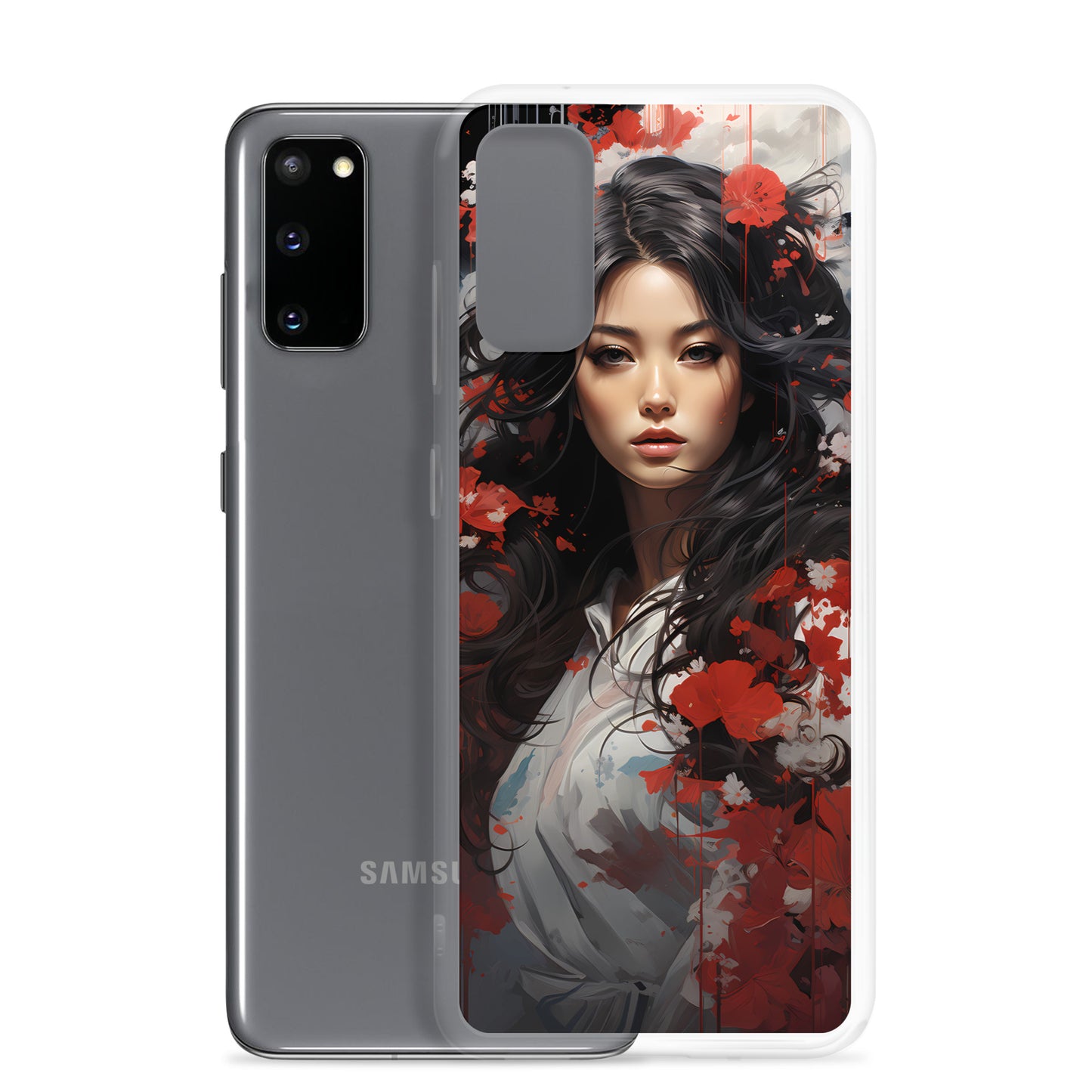 Samsung Case: Japanese Woman with Red Flowers