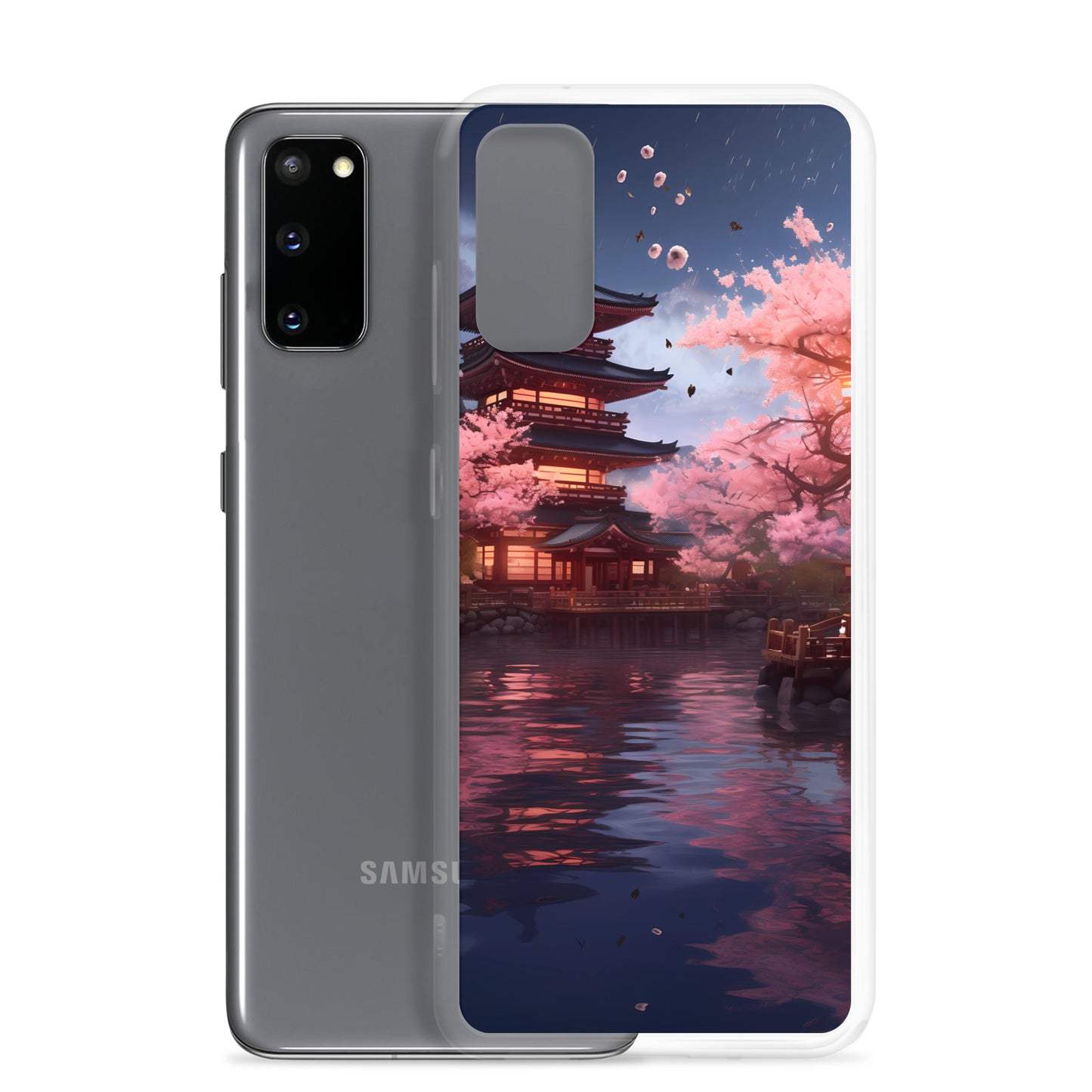 Samsung Case - Ancient Kyoto with Flying Cherry Blossoms