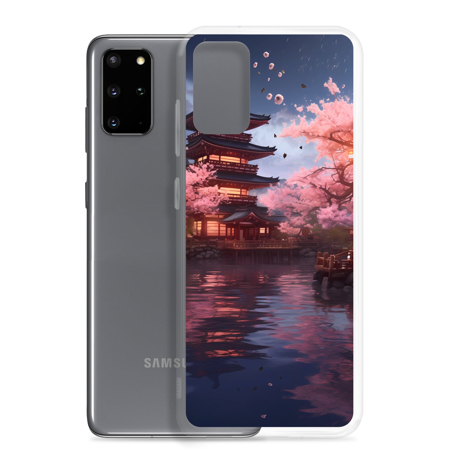 Samsung Case - Ancient Kyoto with Flying Cherry Blossoms