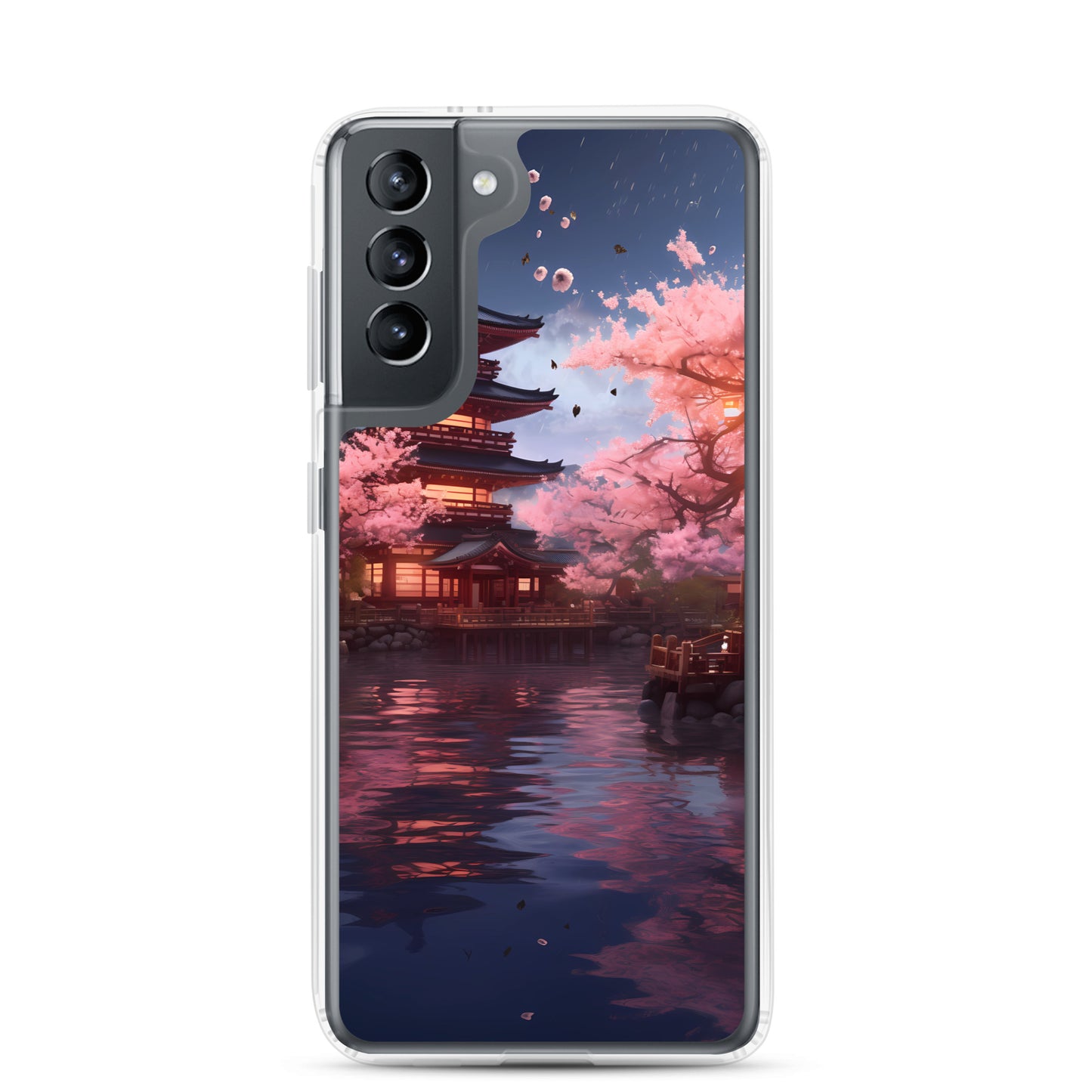 Samsung Case - Ancient Kyoto with Flying Cherry Blossoms