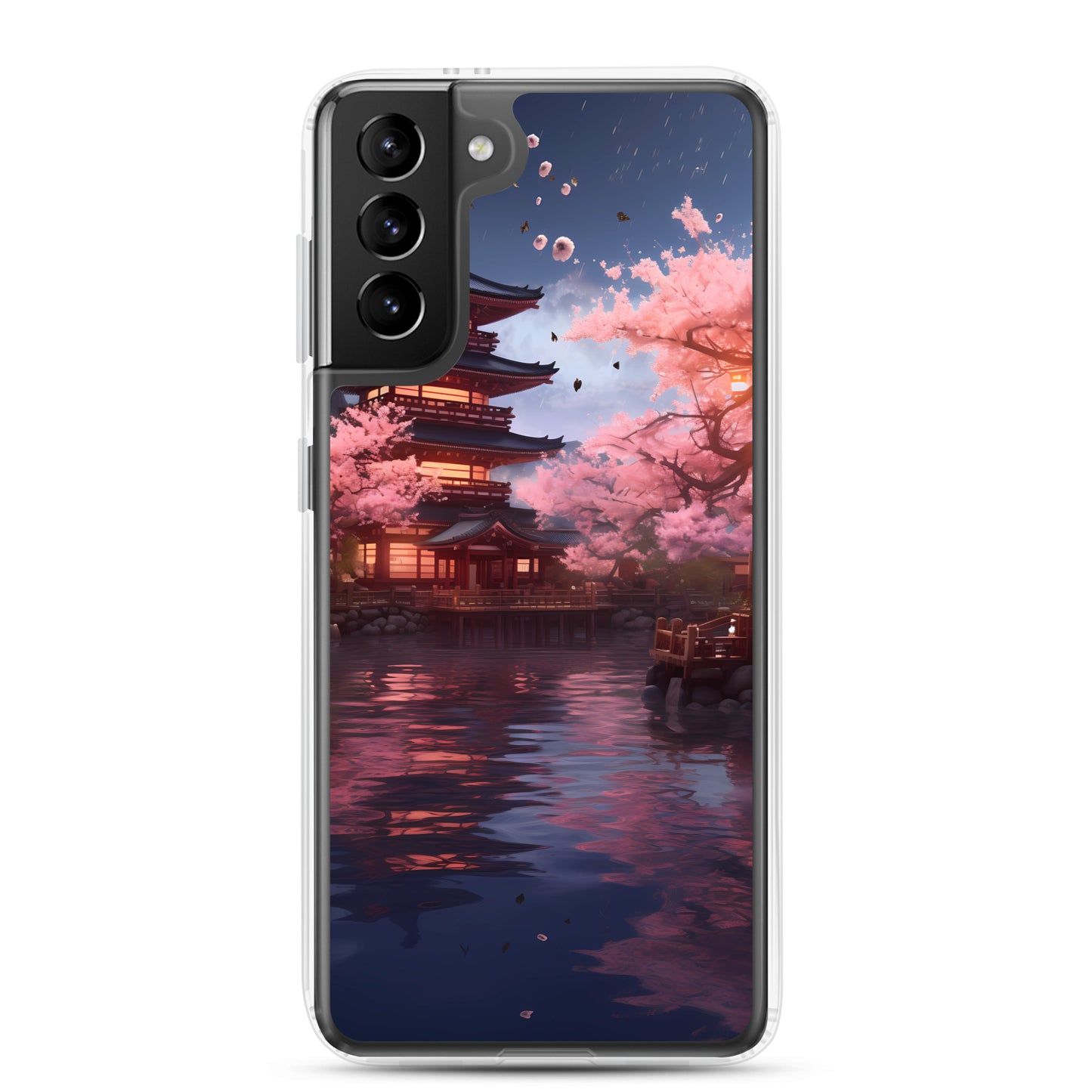Samsung Case - Ancient Kyoto with Flying Cherry Blossoms