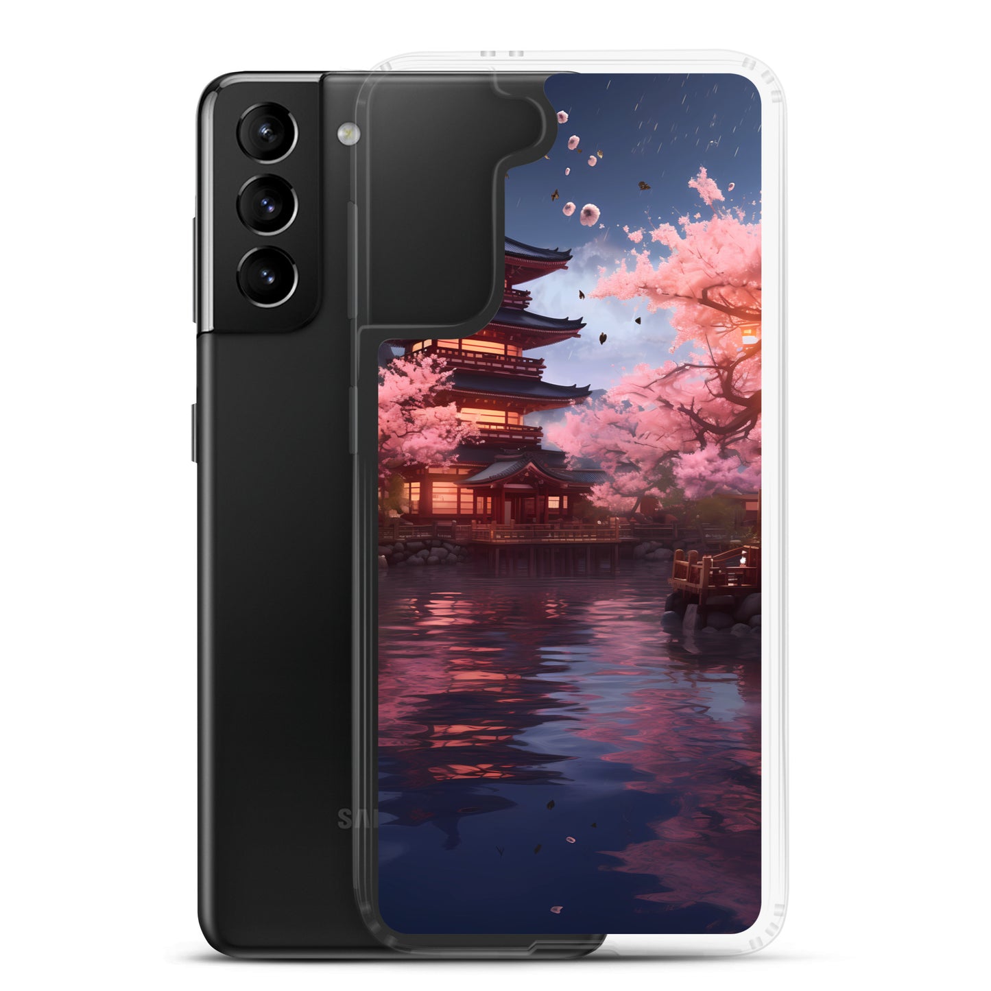 Samsung Case - Ancient Kyoto with Flying Cherry Blossoms