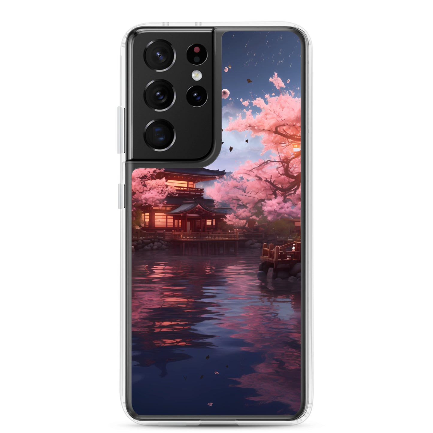 Samsung Case - Ancient Kyoto with Flying Cherry Blossoms