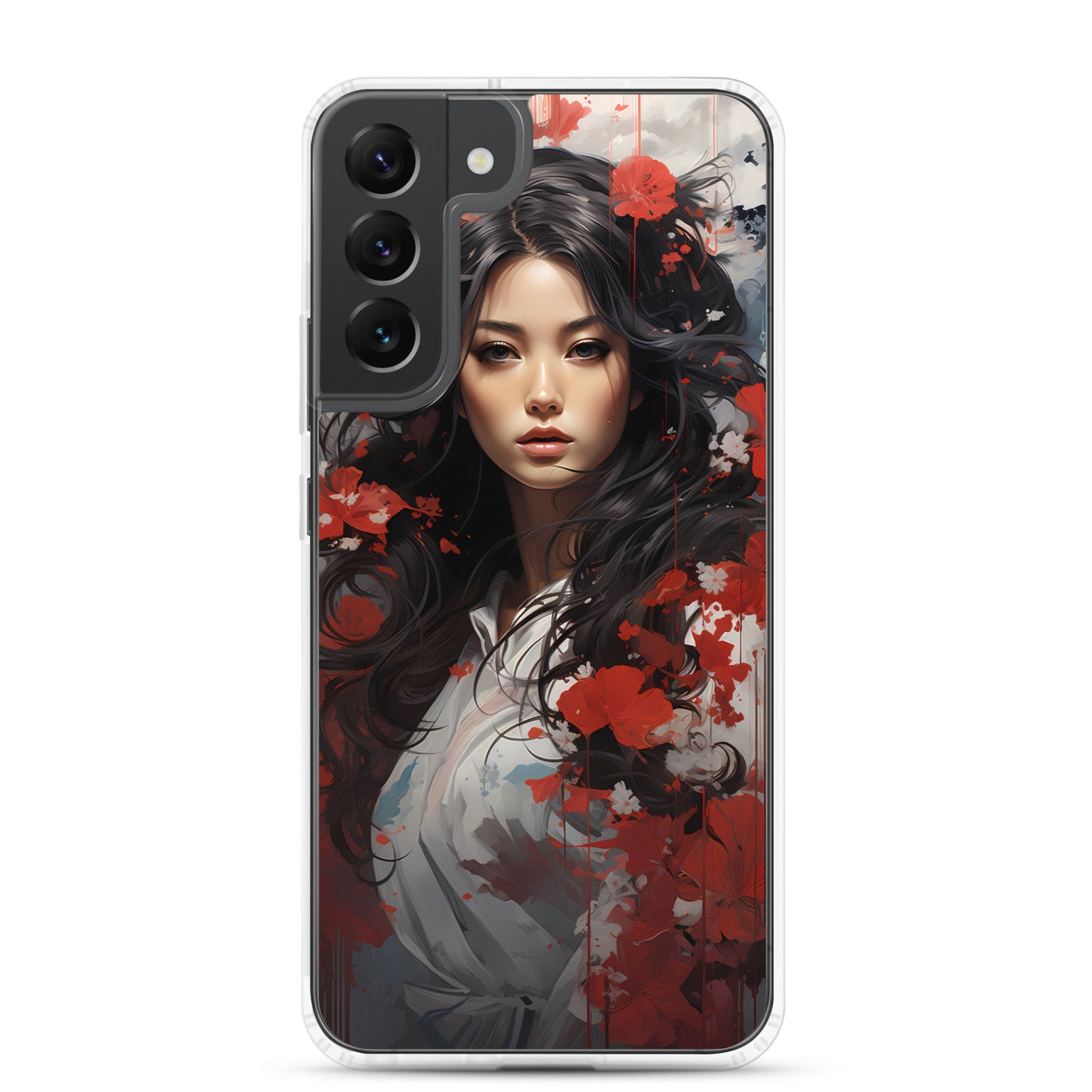 Samsung Case: Japanese Woman with Red Flowers