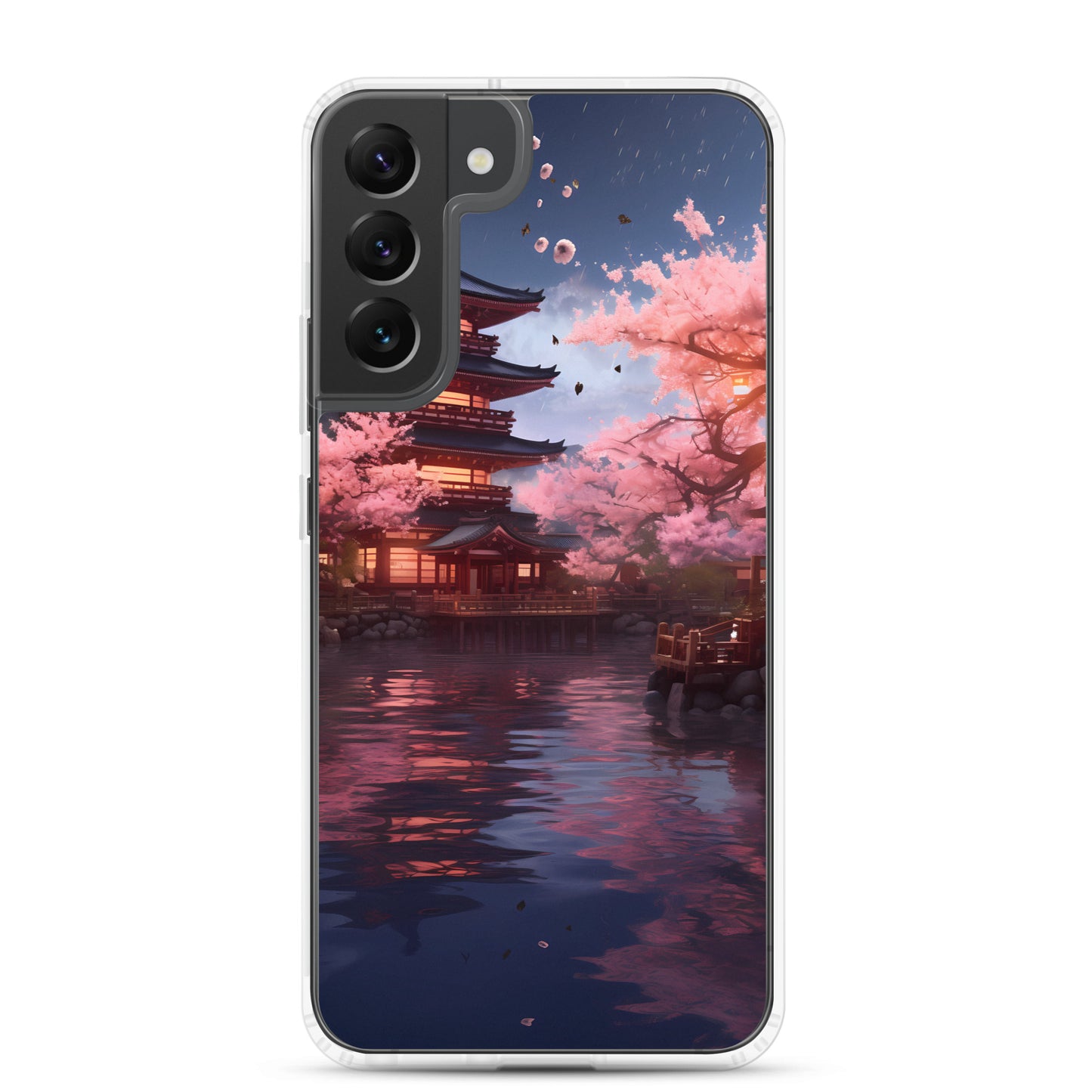 Samsung Case - Ancient Kyoto with Flying Cherry Blossoms