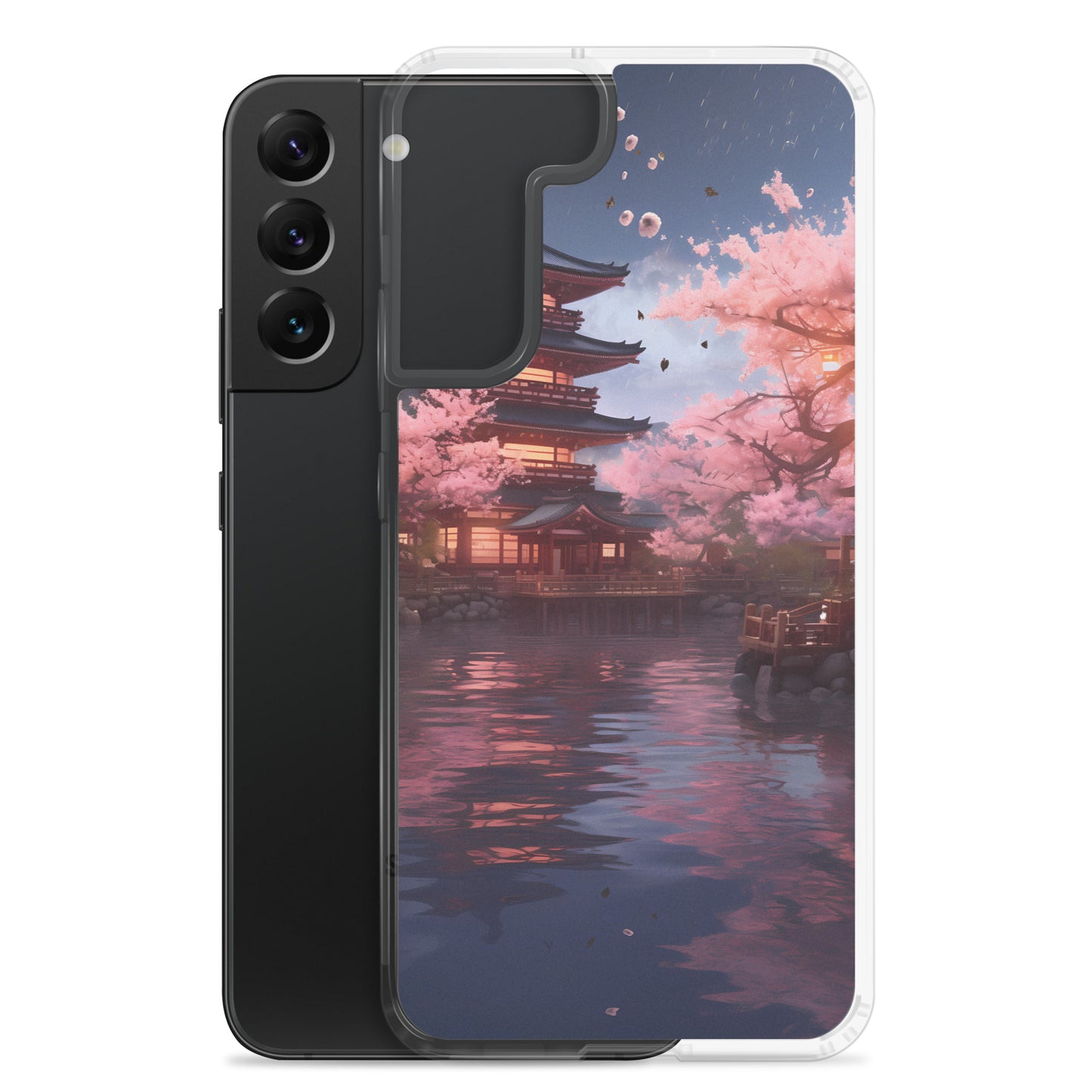 Samsung Case - Ancient Kyoto with Flying Cherry Blossoms