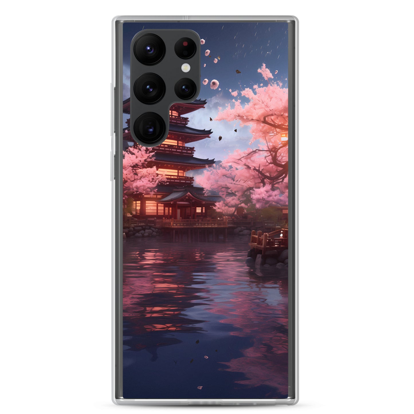 Samsung Case - Ancient Kyoto with Flying Cherry Blossoms