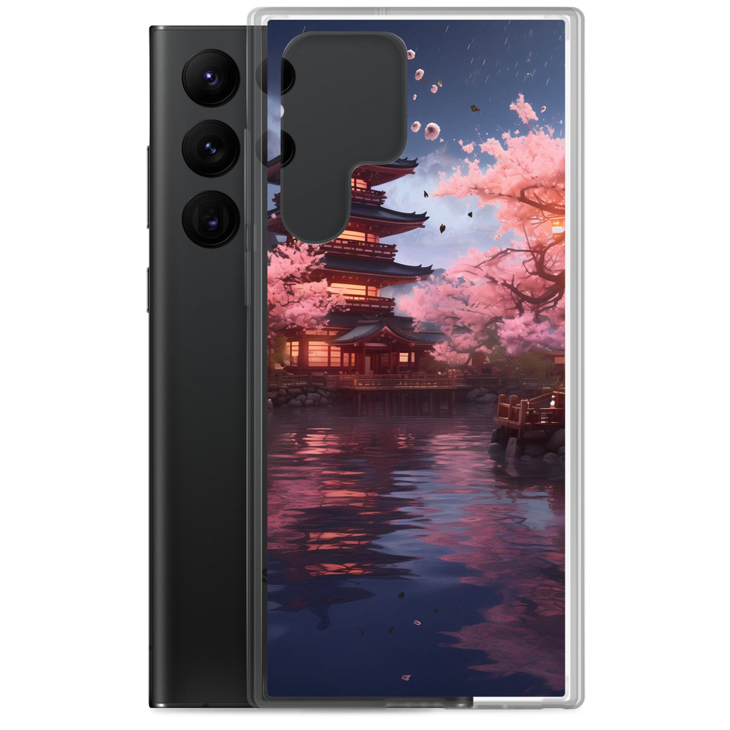 Samsung Case - Ancient Kyoto with Flying Cherry Blossoms
