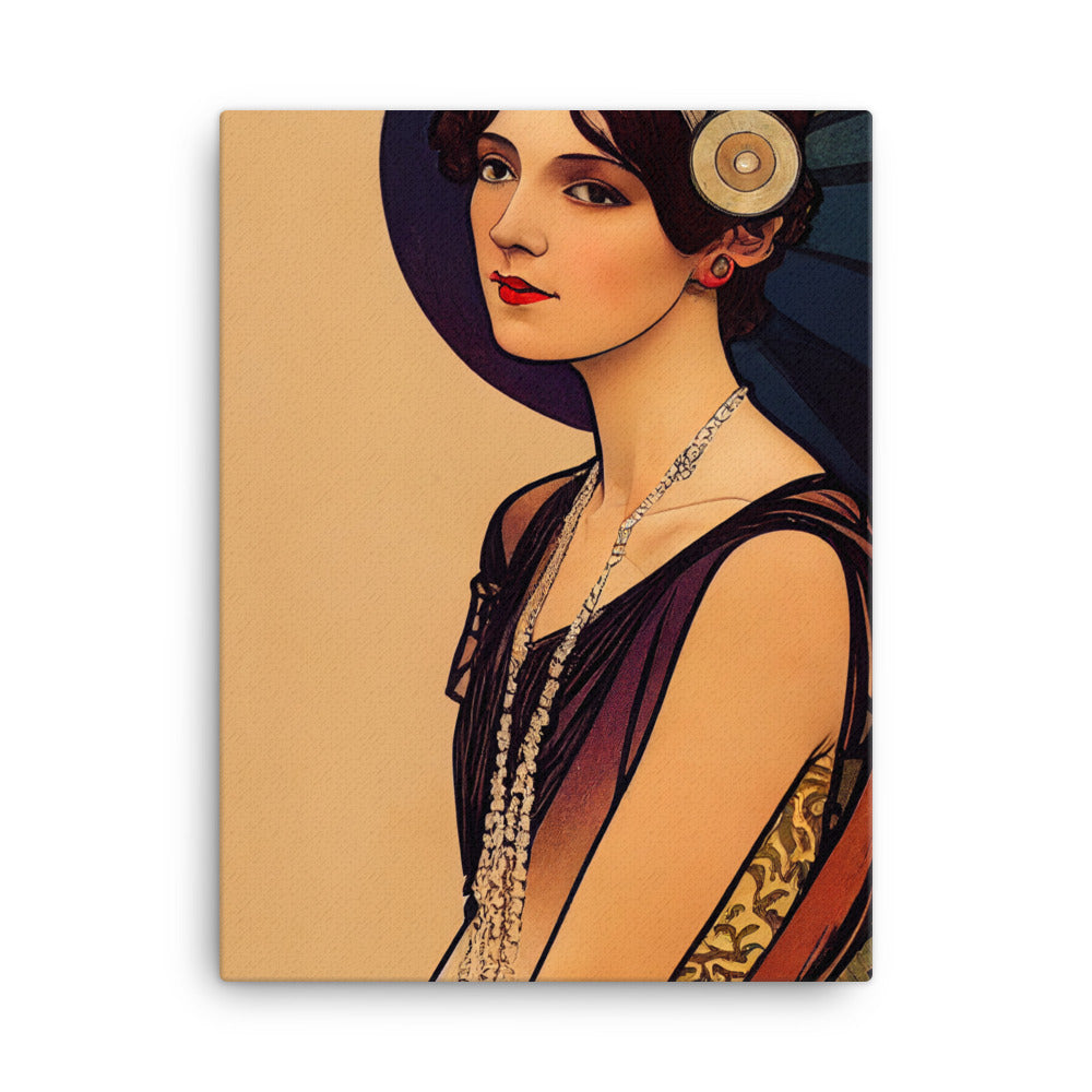 Canvas Wall Art - Jeweled Flapper Girl