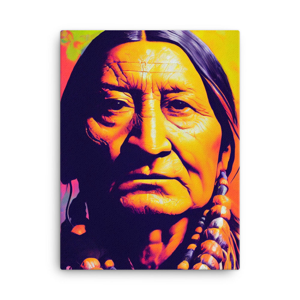 Canvas Wall Art - Sitting Bull with Beads