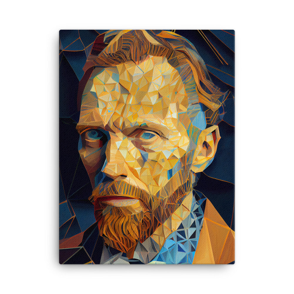 Canvas Wall Art - Geometric Van Gogh Portrait